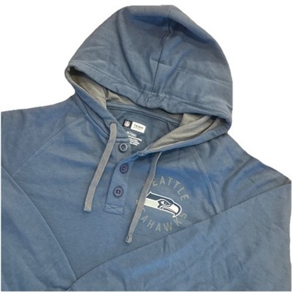Seattle Seahawks NFL Men’s XL Hoodie 3-Button Drawstring Gray Super Bowl
